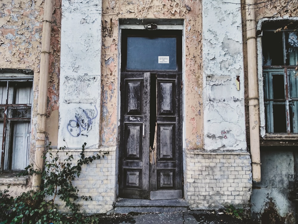 brown wooden door