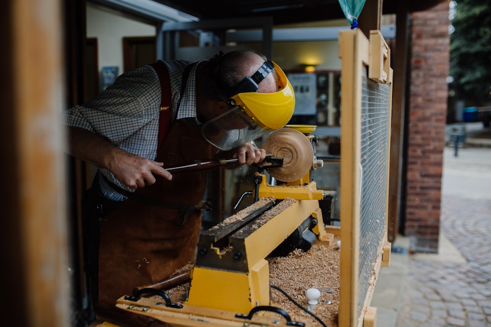 person holding tool