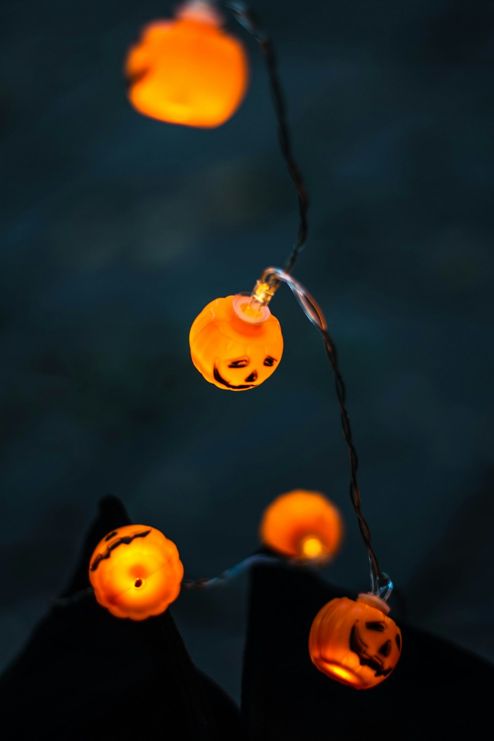 orange string lights