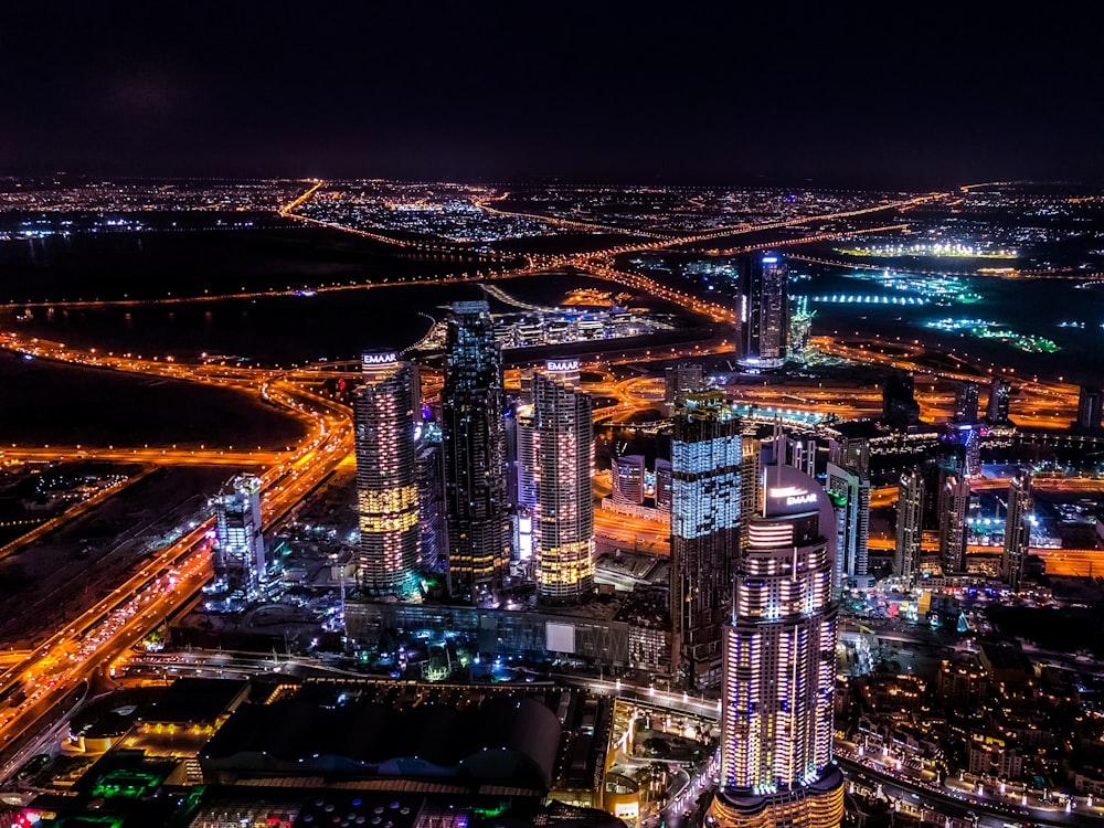 aerial photography of city lights