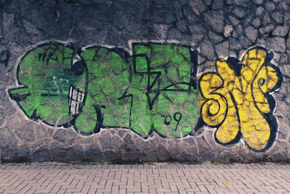 green and yellow graffiti