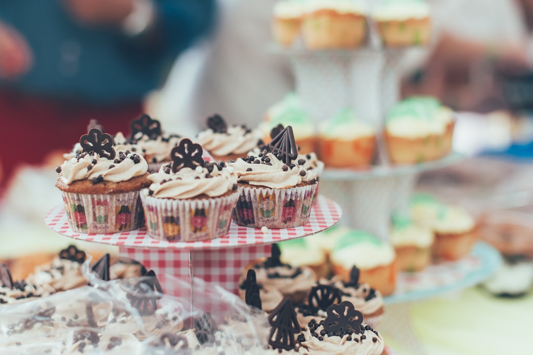 selective focus photography of cupcakes