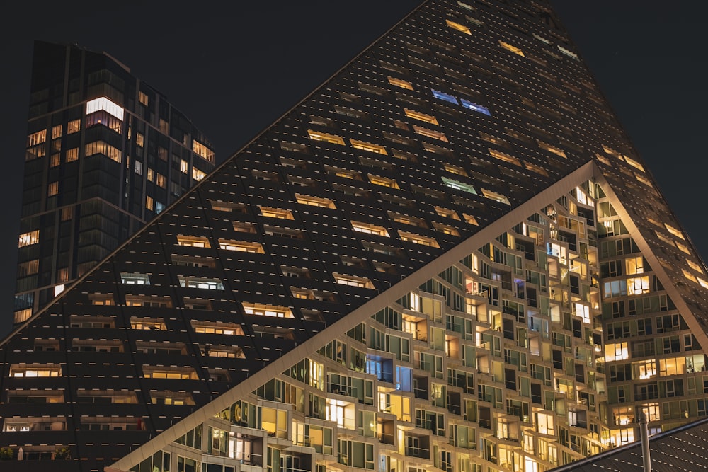 aerial photo of glass building