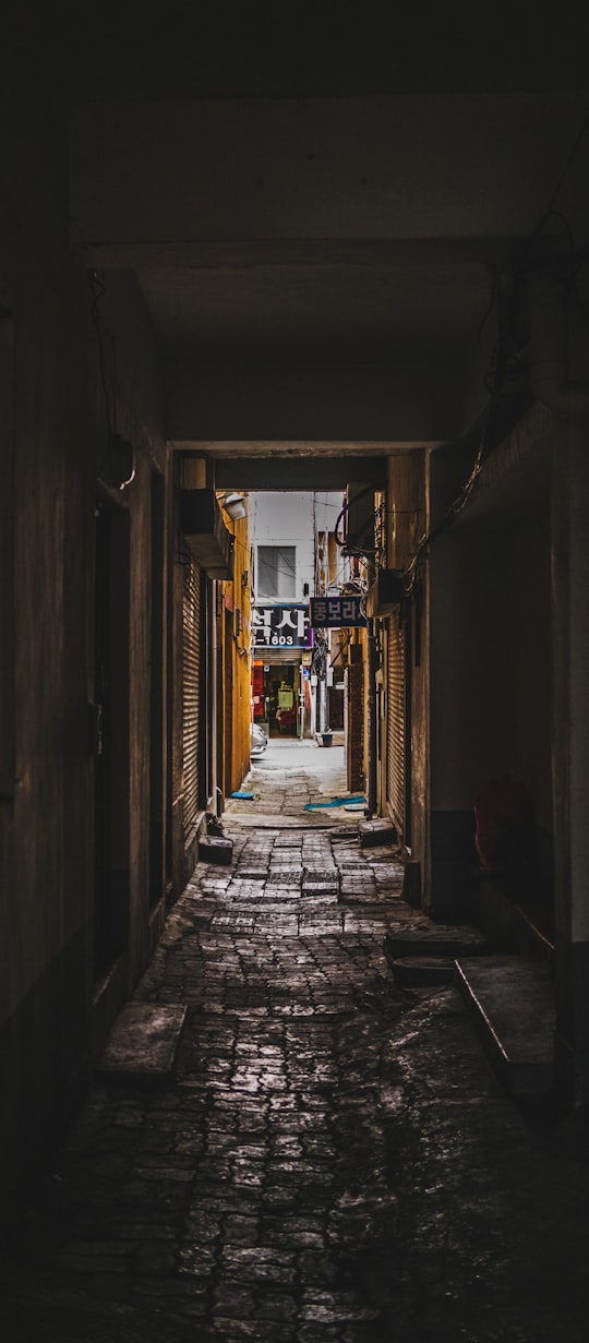 empty street between house in Daejeon Station South Korea