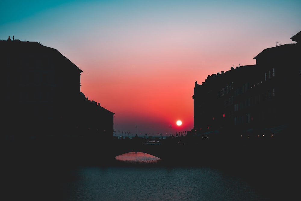 silhouette photography of houses