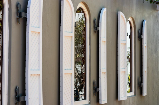 opened white wooden window