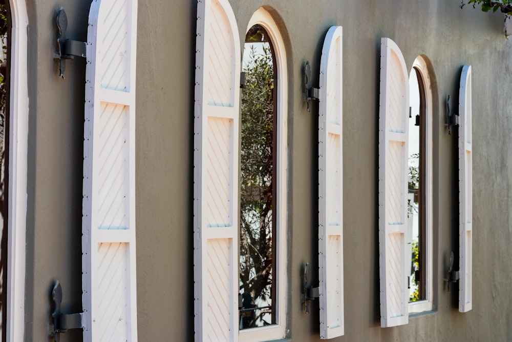 opened white wooden window