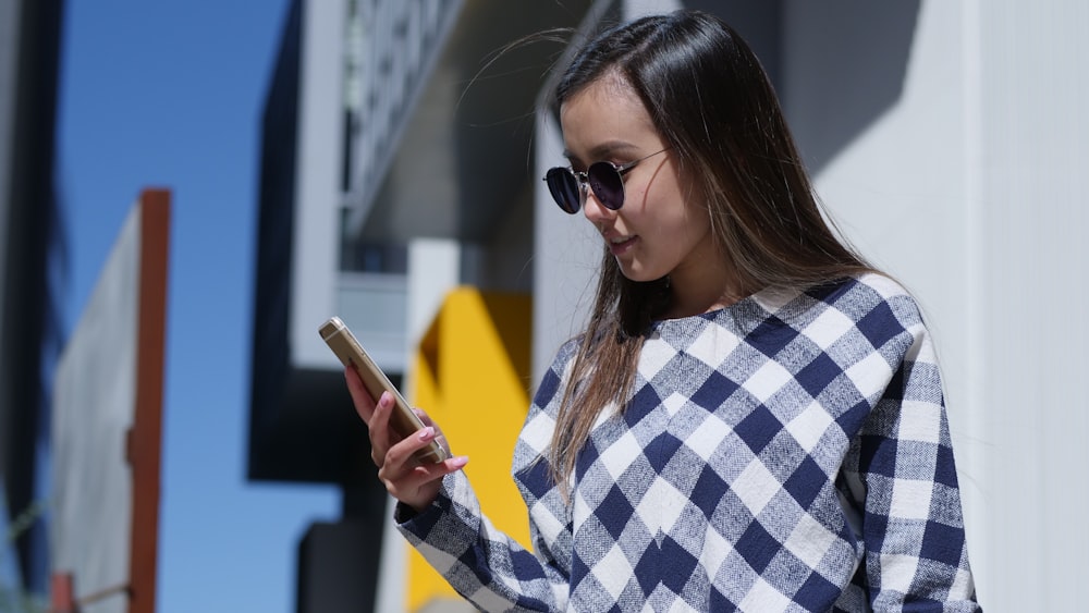 woman using smartphone