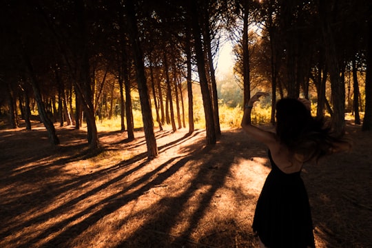 woman standing in forest in Bibione Italy