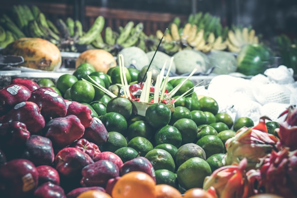 A vibrant display of fresh tropical fruits symbolizing Yan Miang Fruits' quality and freshness.