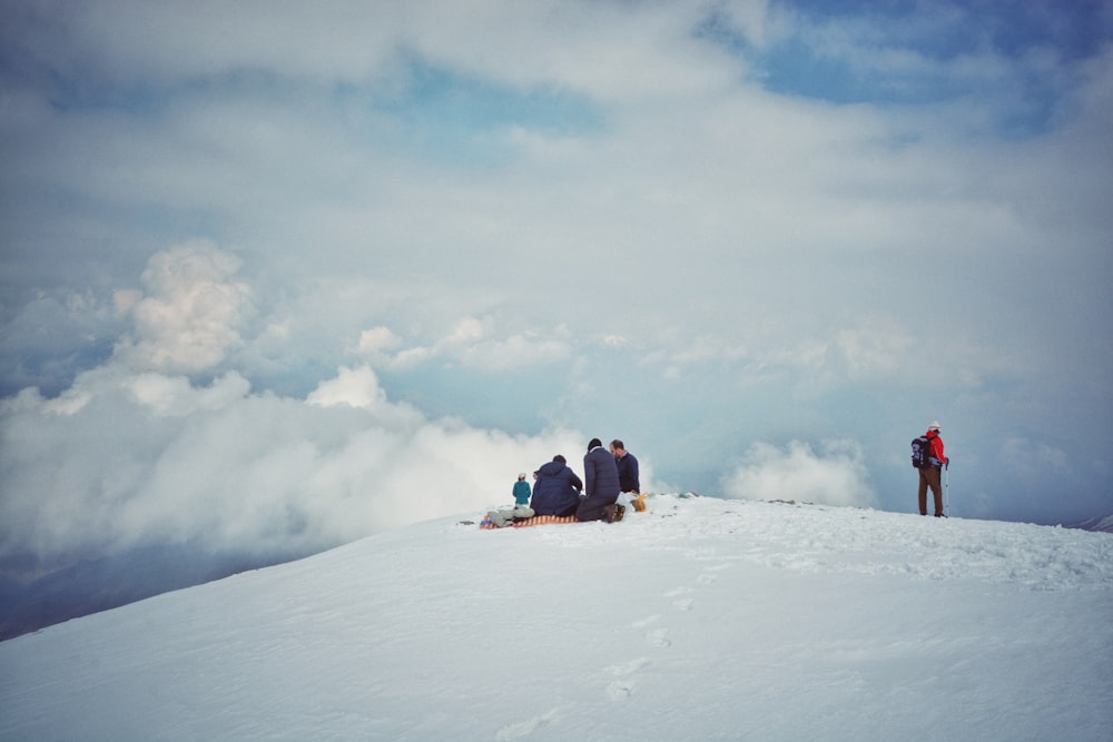 group of people on snow