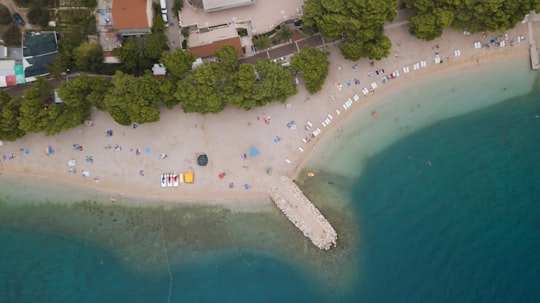 bird's-eye view photography of island in Makarska Croatia