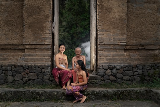 three girl sitting on chair in Bali Indonesia
