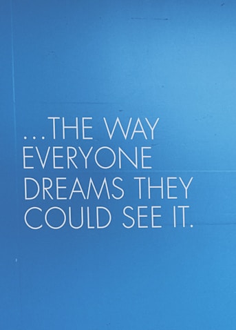 The way everyone dreams they could see it. text