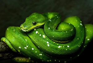Reptile resting on a branch