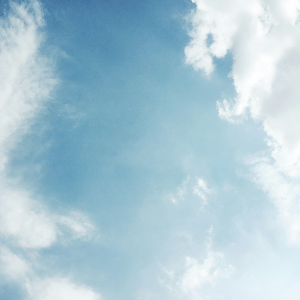 white clouds and blue sky photography