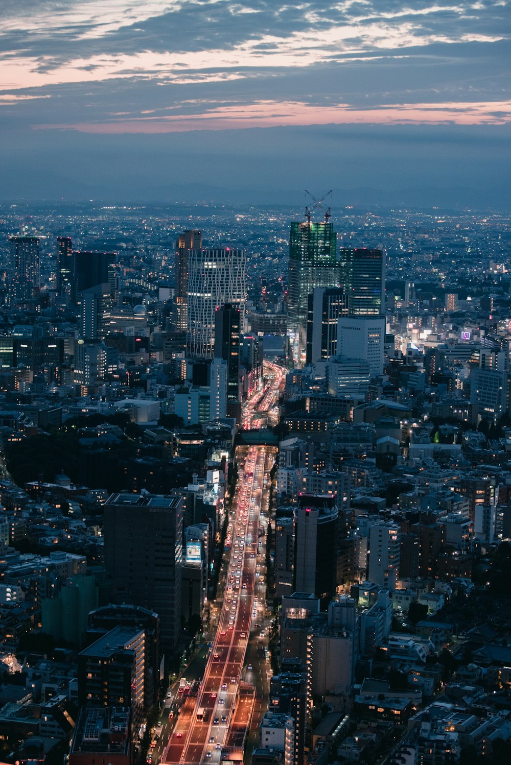 cityscape under grey sky