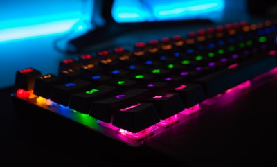 black keyboard gaming teams background
