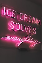 pink ice cream LED sign