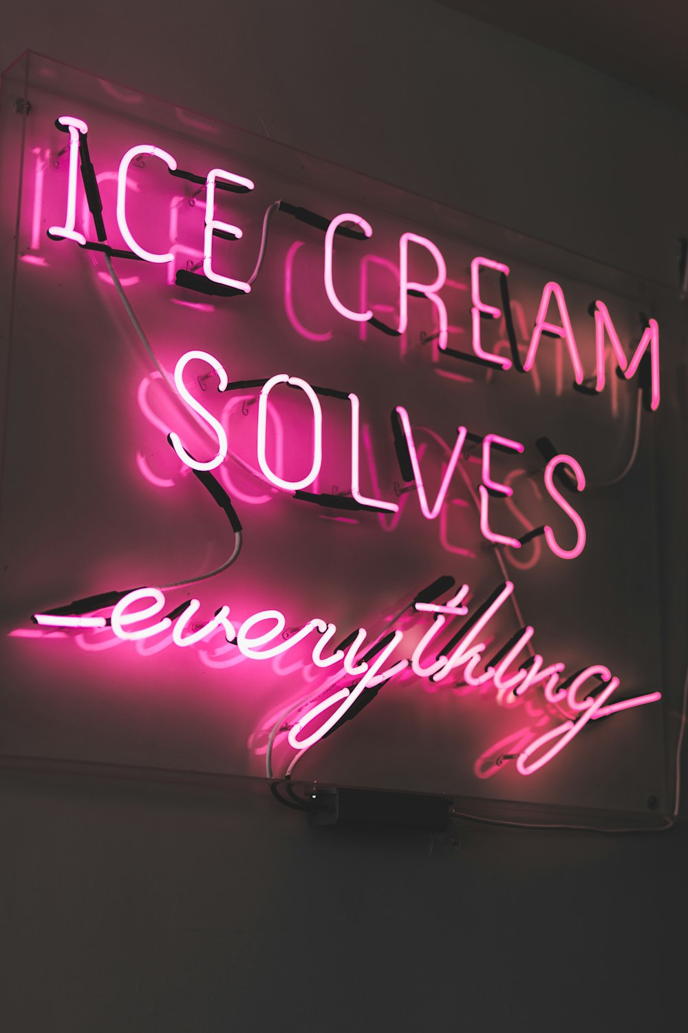 pink ice cream LED sign