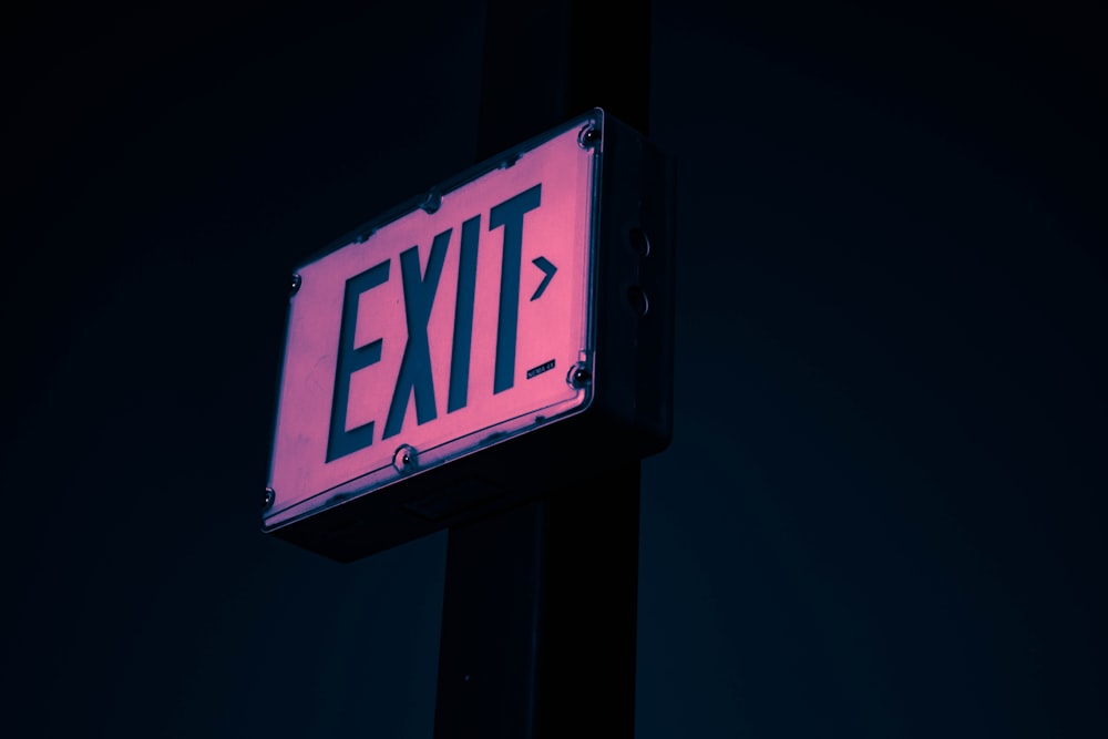 turned on exit signage