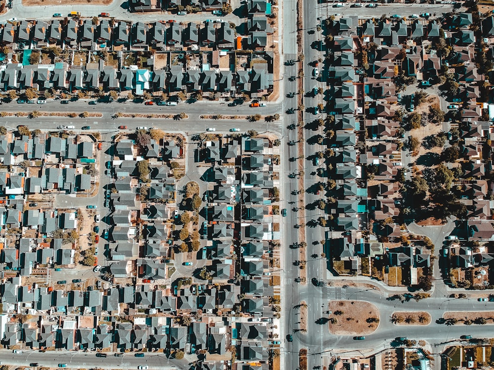 aerial photography of village