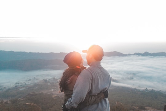 couple hugging on focus photography in Mount Batur Indonesia