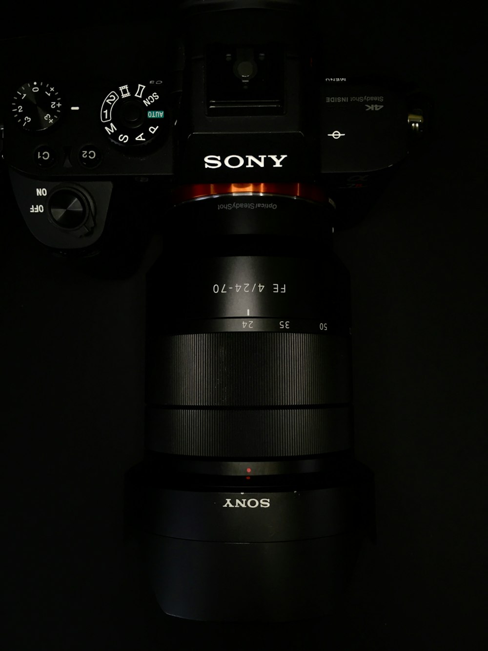 black Sony DSLR camera