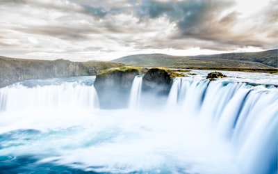 Goðafoss Waterfall - From West side, Iceland