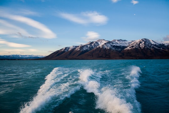 mountain surrounded by body of water in Argentino Lake Argentina