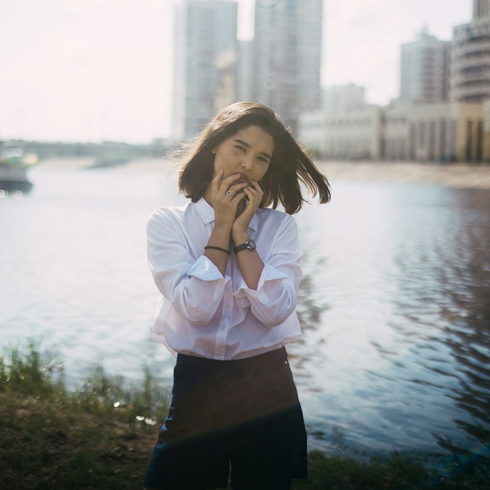 woman near lake