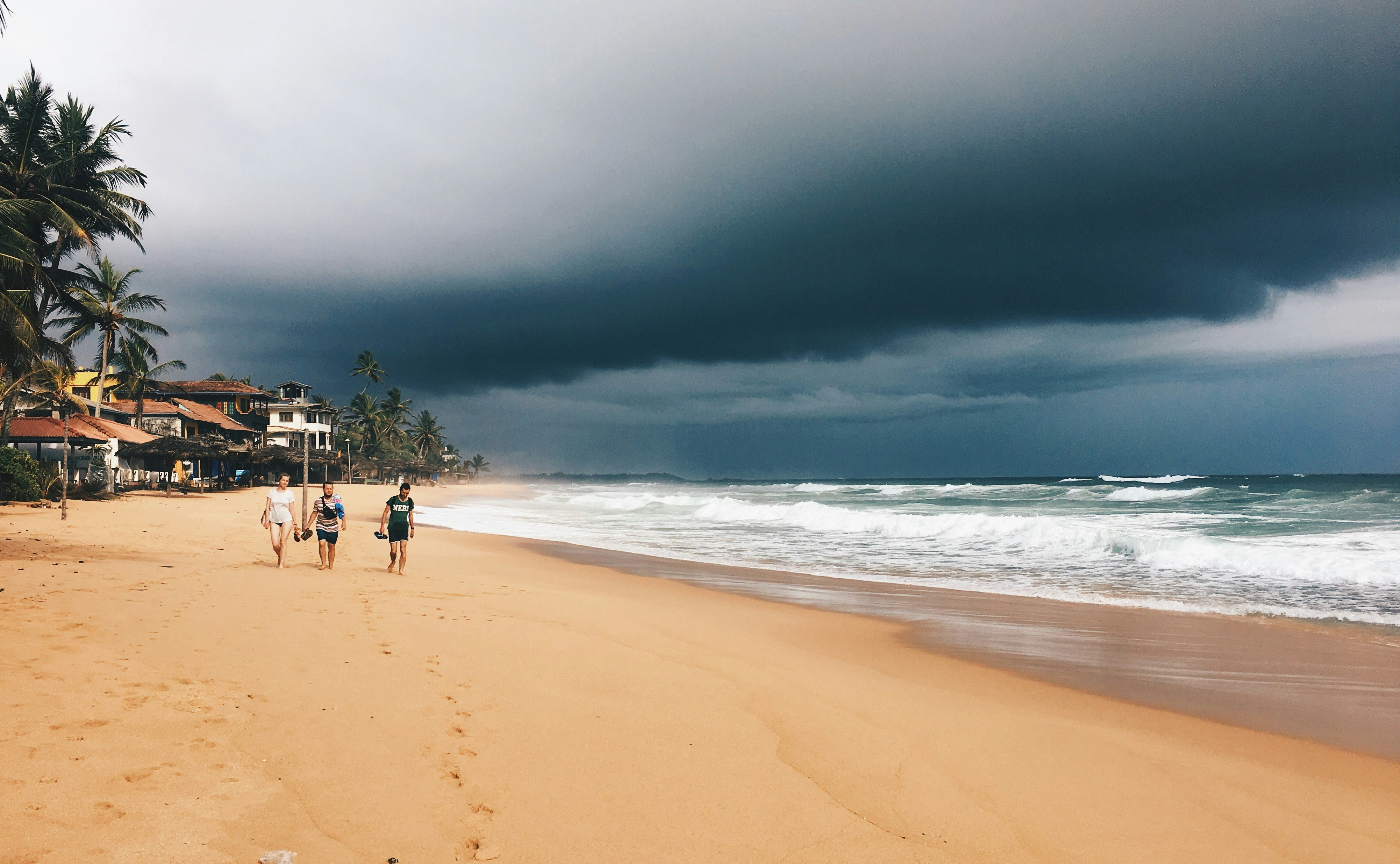 people walking on beach side