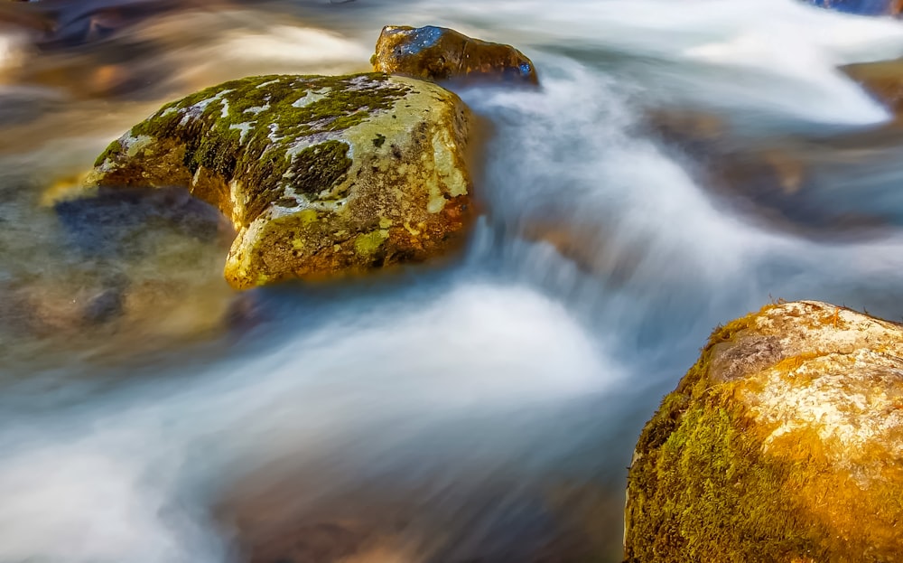 timelapse photo of river