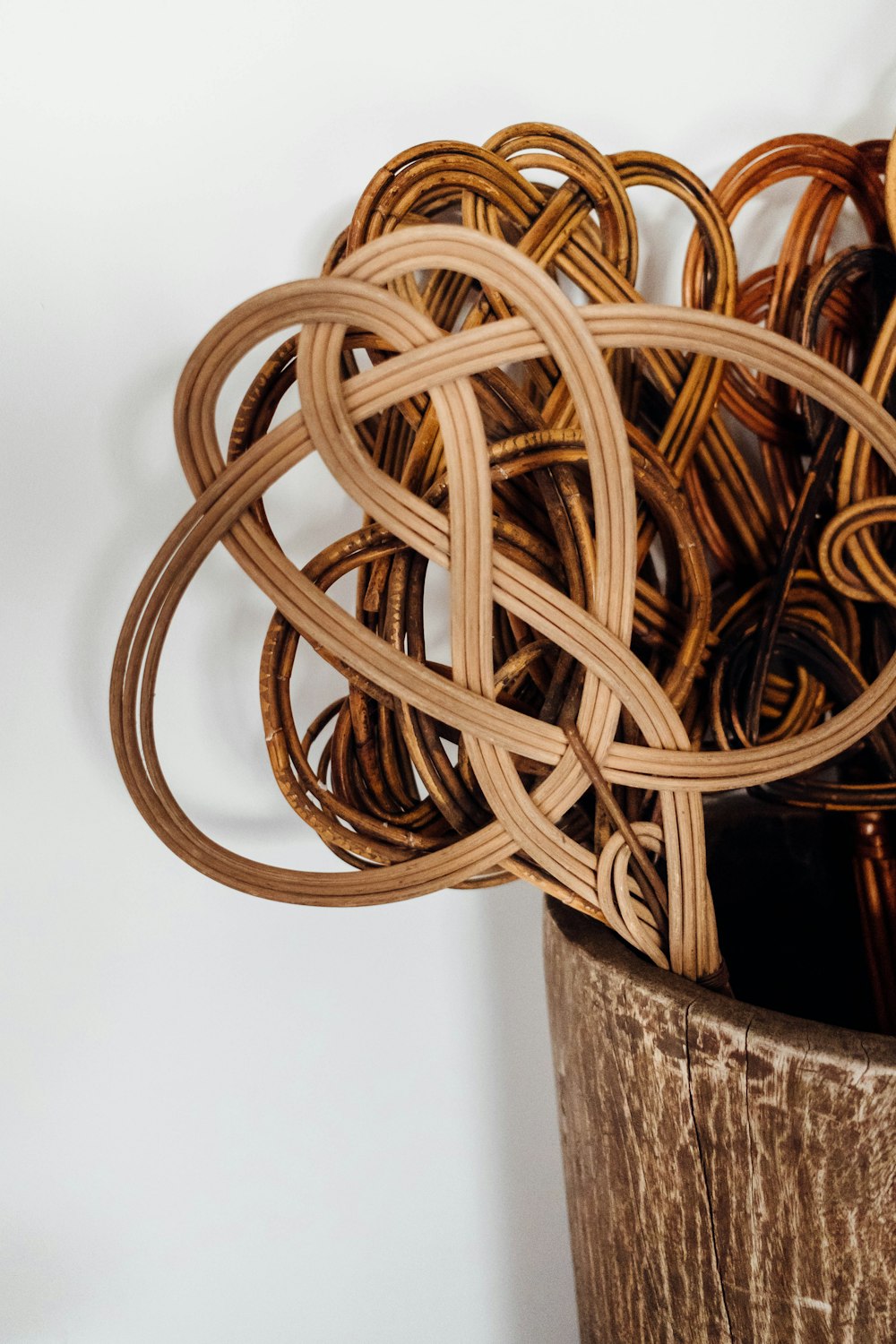 brown wicker stick decor