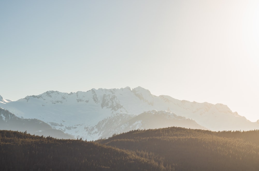 mountains covered by snow during golden hour