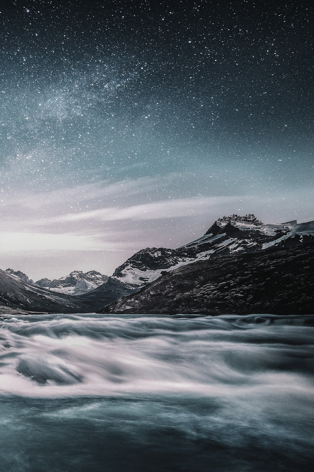 time lapse photo of body of water