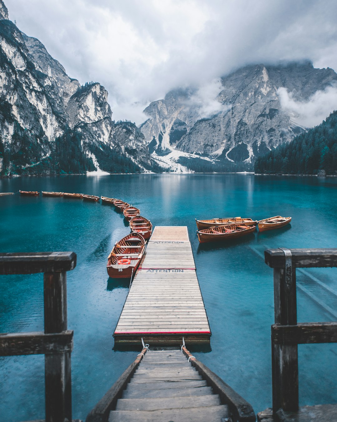 travelers stories about Pier in Pragser Wildsee, Italy