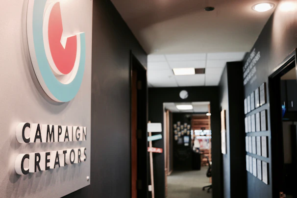 Campaign Creators store signage