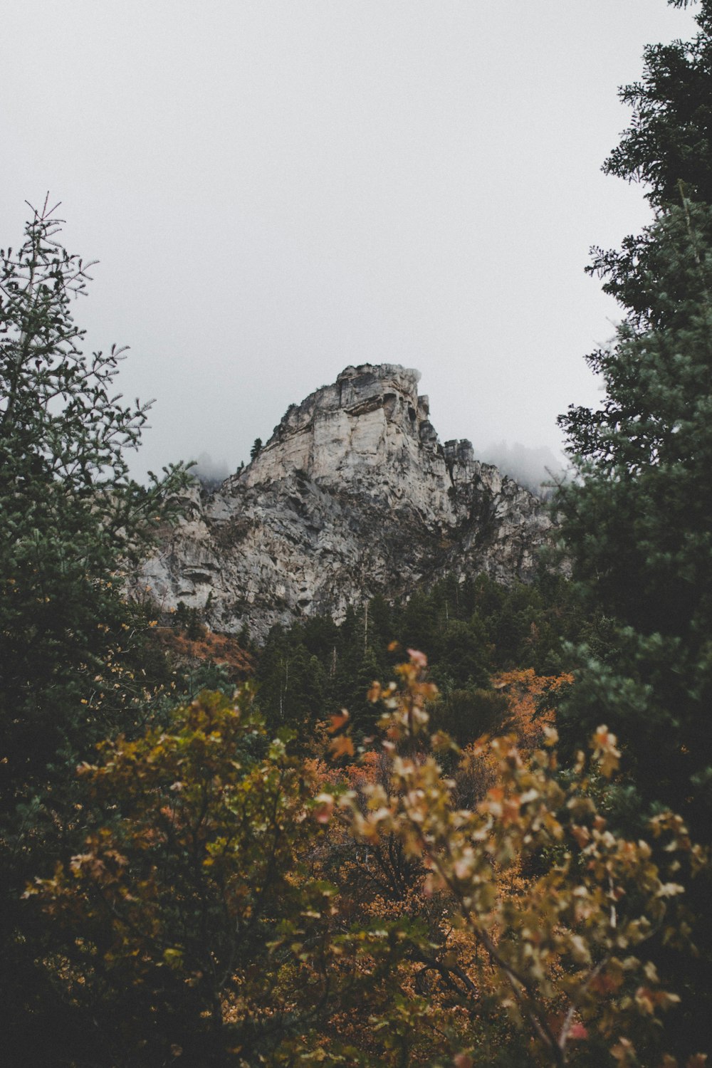 beige cliff under white clouds