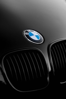 black BMW car front end