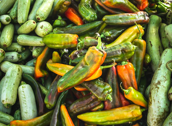 Jalapeños and cucumbers