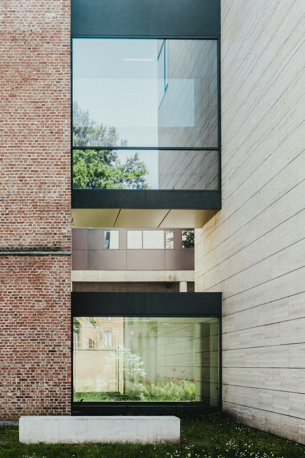 black framed glass house facade