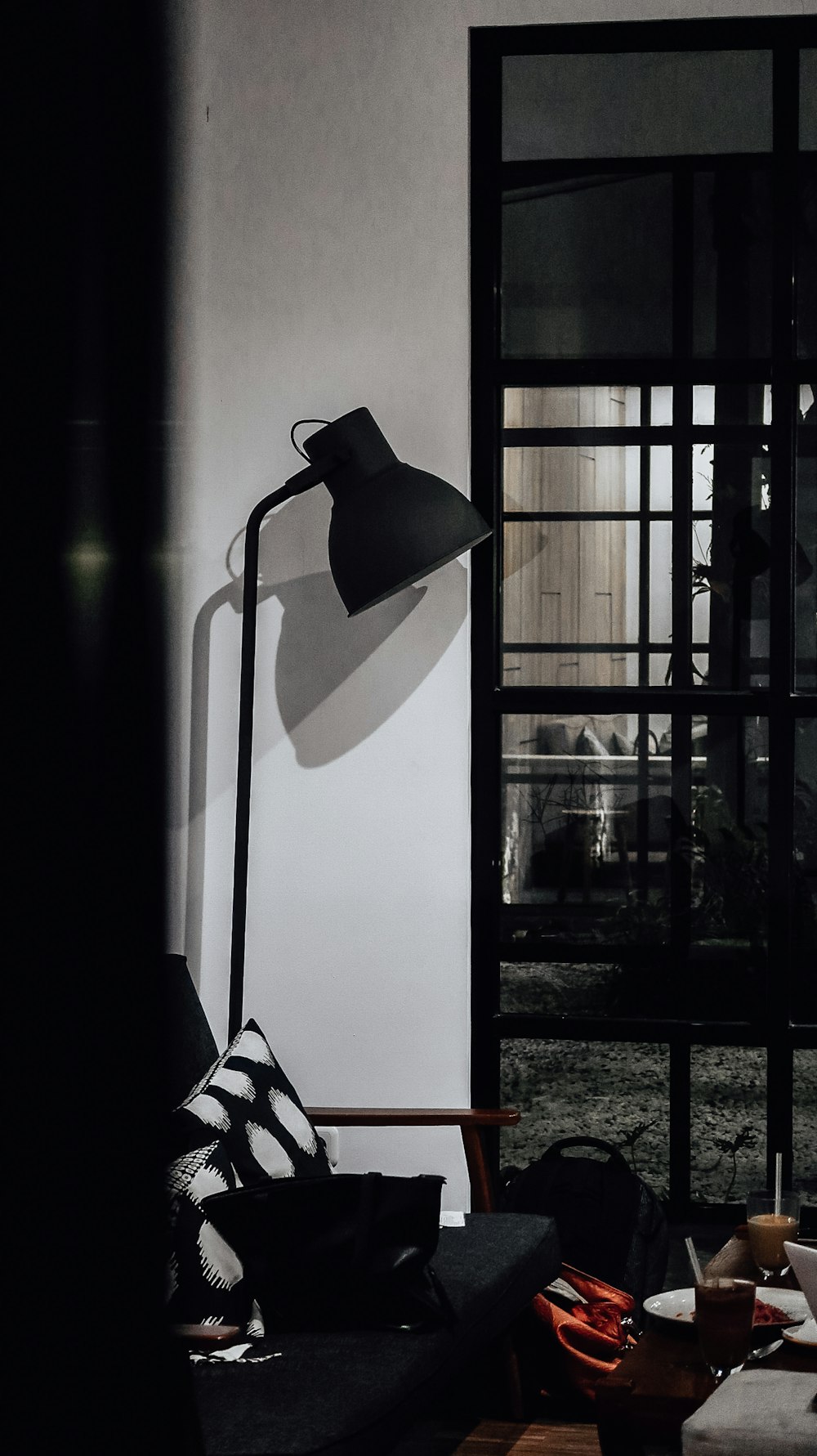 black floor lamp