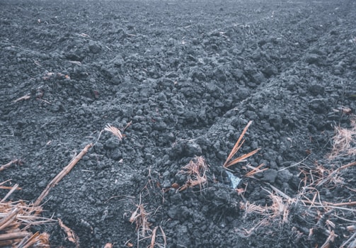 A freshly cleared plot of land with heavy machinery tracks visible in the red Texas soil under a bright sky.