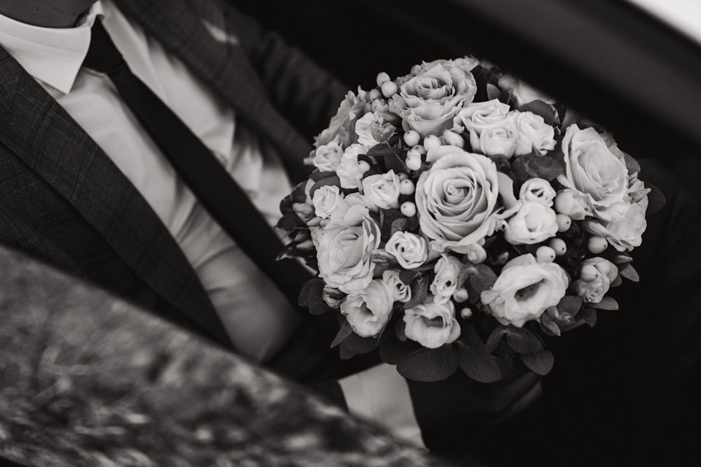 white rose flowers bouquet
