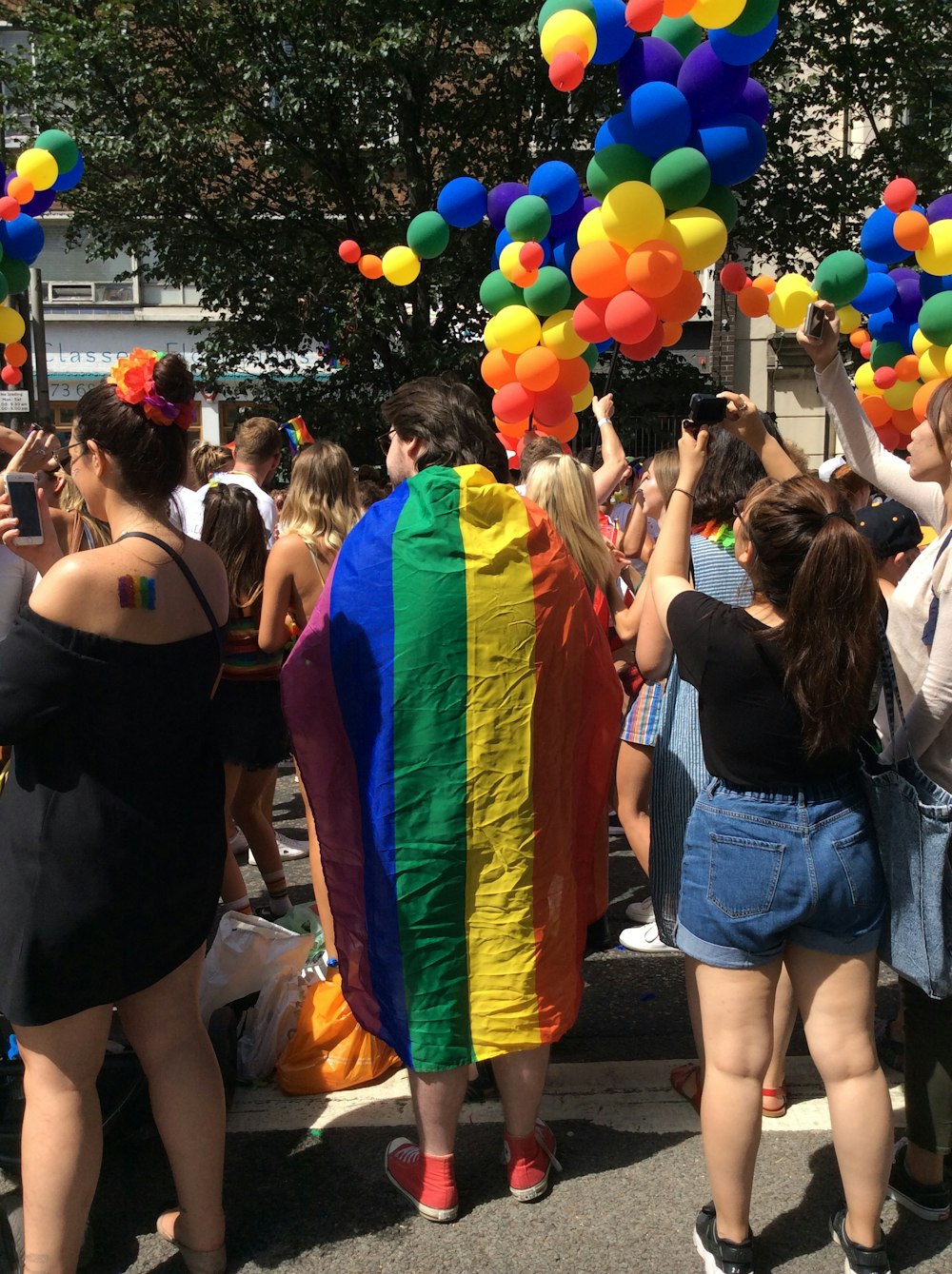 person wearing multicolored dress