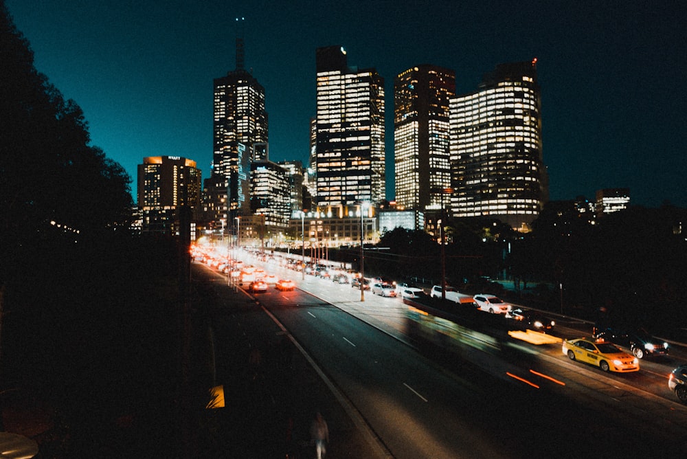 lighted concrete buildings during day time