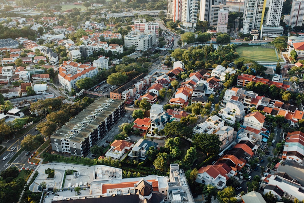 Photographie aérienne de la ville