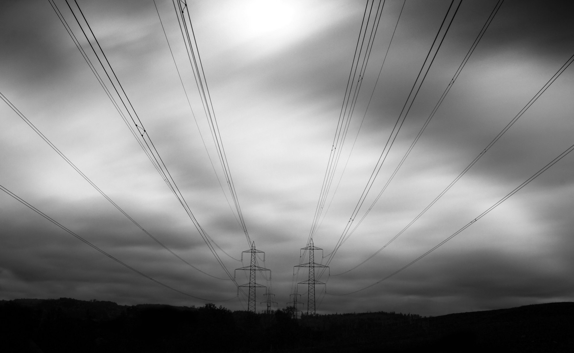 dark winter and power lines