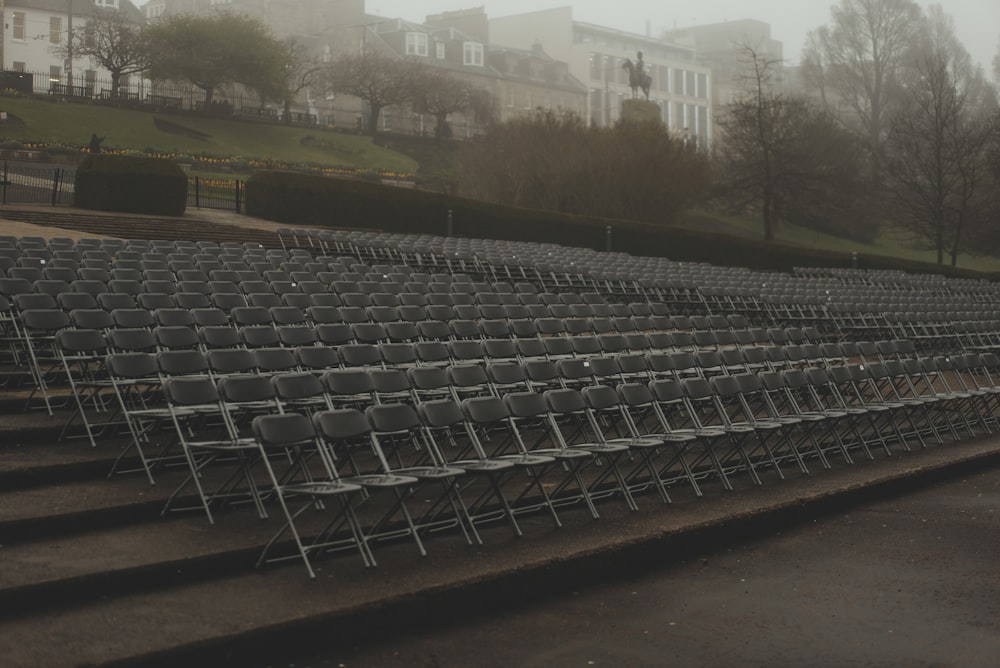 gray folding chairs